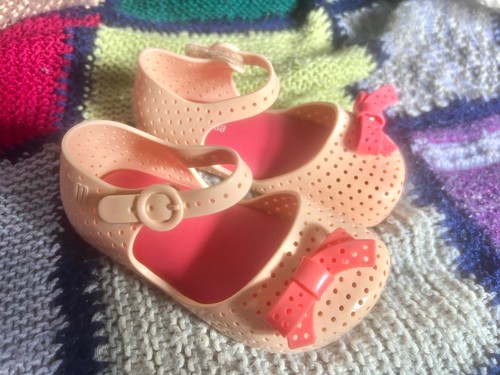 Mini melissa pink peach bow - pink,