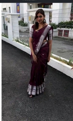 Designer linen silk saree