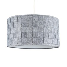 Ceiling Light Shade  Modern Grey Felt Weave Design Easy Fit Drum Lampshade Home