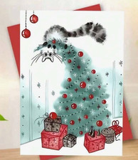 Cat Christmas Card - The