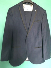Mens Noose & Monkey Suit  Jacket & Trousers Navy Blue UK Size 40 Chest 34 Waist