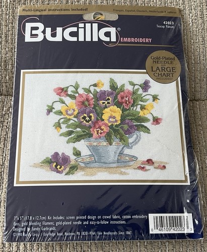 Bucilla embroidery kit teacup - embroidery,