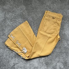 Vintage 1970s Topeka Mustard Lace Flared Trousers Mexico Made Hippie Style