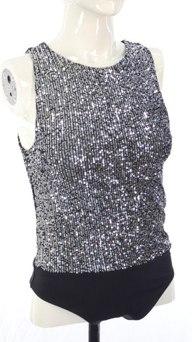 Zara bodysuit sequins - bodysuit, silver