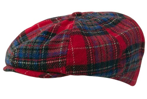 Scottish red tartan check flat - red,
