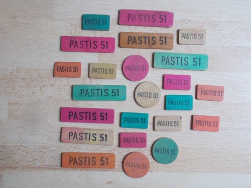 Wooden card tokens pastis - 23,