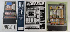 Vintage JPM Pub Fruit Machine Flyers x3 : Five Alive Jackpot Jokers Hi Roller