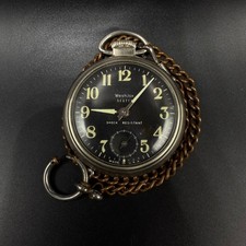 1940s VINTAGE Working WESTCLOX "Scotty" Black Dial Luminous Pocket Watch WINDING