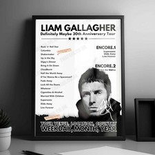 Liam Gallagher Setlist Poster