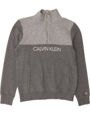 CALVIN KLEIN JEANS Boys Graphic Sweatshirt Jumper 13-14 Years Grey BR16
