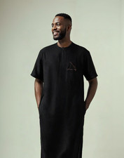 Mens Jubba Kaftan Dashiki, Robe Saudi Arab Muslim Short Sleeve Maxi Robe New