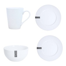 Dinner Set Porcelain White Rim