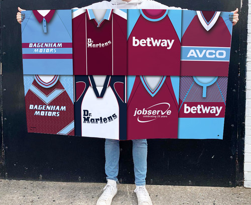West ham retro shirt - retro, montage