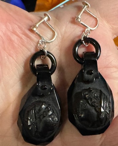 Victorian whitby jet cameo - victorian,