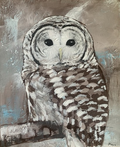 Original acrylic owl painting - acrylic,
