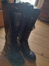 Dr Martens 1b60 20 Holes Knee High Black Smooth Leather Tall Boots Size Uk 5. 