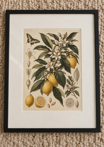 Large vintage lemon botanical - large,
