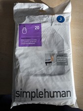 simplehuman  Liners, 50% Recycled Custom Fit Bin Bags in Dispenser 30-45L 20PACK