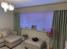 Silver Grey Velvet Padded Box Window Pelmet made to measure