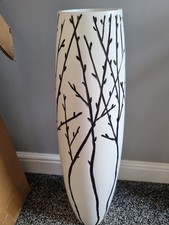 Leewadee Decorative Tall Floor Vase for Living Room Decor, 65 cm, White, Resin