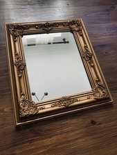Beautiful Vintage Gold Gilt Wood Mirror Baroque Style Ornate Chunky Wall  Mirror