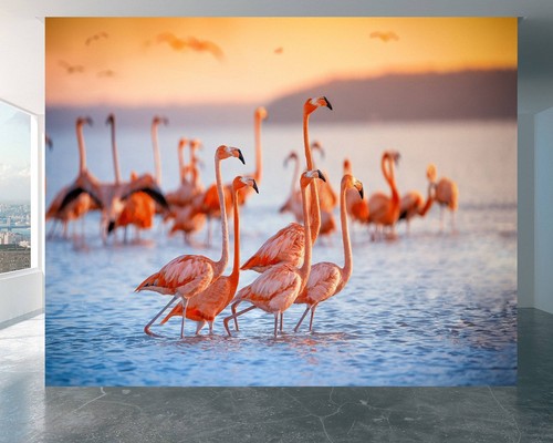 Water resistant flamingo wall - water-resistant,