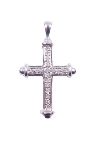 White gold cross pendant - cross,