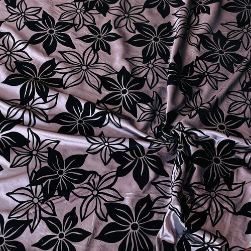 Velvet flocked floral dress - floral,
