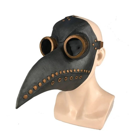 Black rubber plague doctor - black,