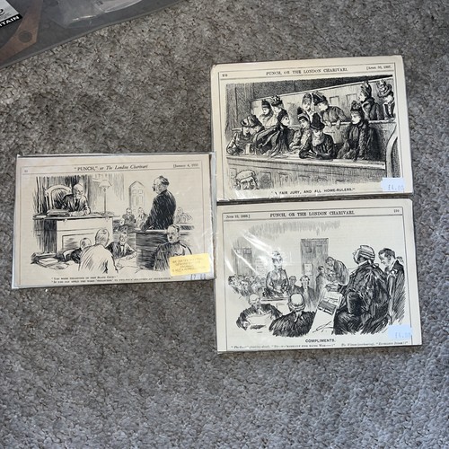 Ephemera 1872 punch - cartoon, x3