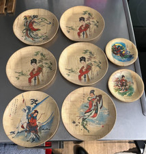 Chinese Bamboo Painted Plates