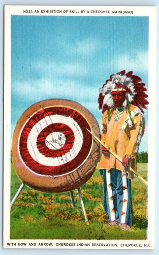 Postcard cherokee marksman - cherokee,
