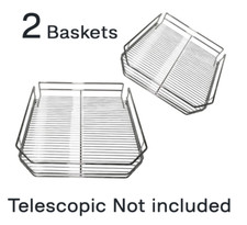 2 Pcs Chrome Wire Basket Kitchen Bedroom Drawer Storage Basket 500mm Taiwan made