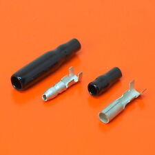 Quality Lucas Style 3.9mm Tin Bullet Connectors Motorcycle Wiring & Black Covers