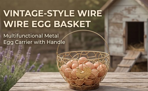 Wire egg basket - egg, vintage