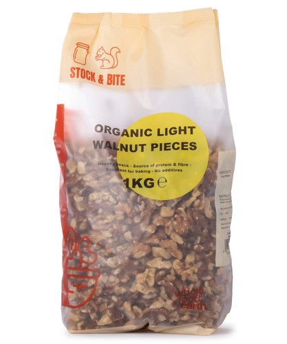 Organic light walnut pieces - light,