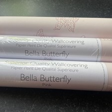 Laura Ashley Kids Bella Butterfly 10 Metre Wallpaper x 3 New