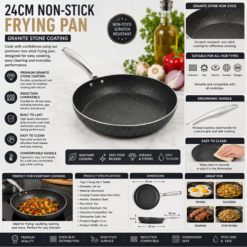 24cm nonstick frying - frying, pan