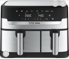 TEFAL Jamie Oliver Easy Fry EY90JDG0 8.3L Dual Drawer Air Fryer Stainless Steel