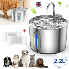 2.2L Cat Water Fountain for Drinking 304 Stainless Steel Cat Fountain Faucet