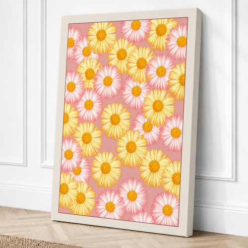 Daisy garden botanical canvas - daisy,