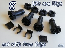 Set 8 Kitchen Plinths  Legs 150 mm  Cabinet Unit Base Adjustable 4  Clips Free 