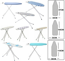 LARGE FOLDING IRON IRONING BOARD ADJUSTABLE HEIGHT LIGHT WEIGHT STRONG NON SLIP
