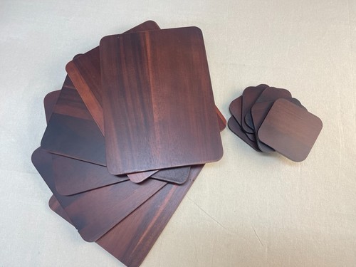 Acacia wood set placemats - acacia,