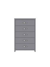 Ely 5 Drawer Chest Grey | Bedroom Storage | Dresser | Tallboy | Organizer