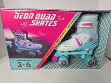 Kids roller skates neon quad