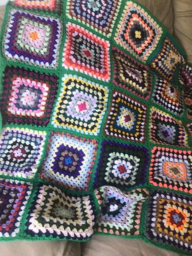Granny squares handmade throw - granny,