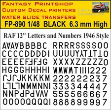 RAF 12" LETTERS NUMBERS WATER