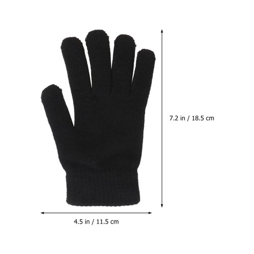 Black winter knit gloves - black,