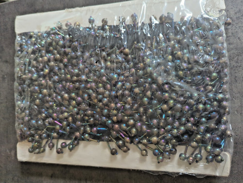 Full card iredescent bead trim - card,